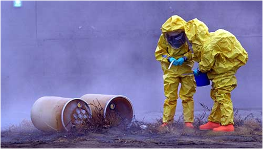 Two People in Haz-Mat Suits